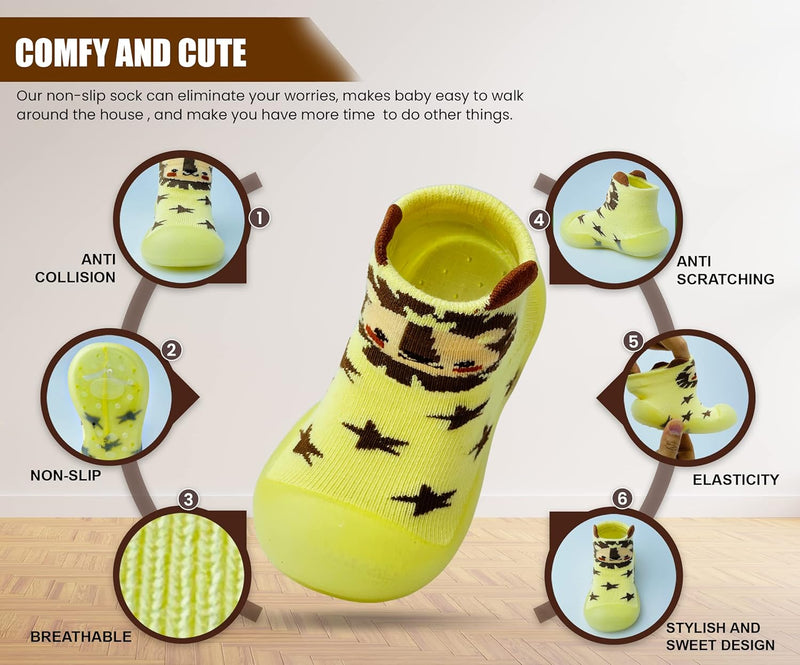 Dookeh Baby Sock Shoes Boys Girls First Walking Shoes Non-Slip Slippers Soft Sole Sneakers Toddler Infant Babygirl