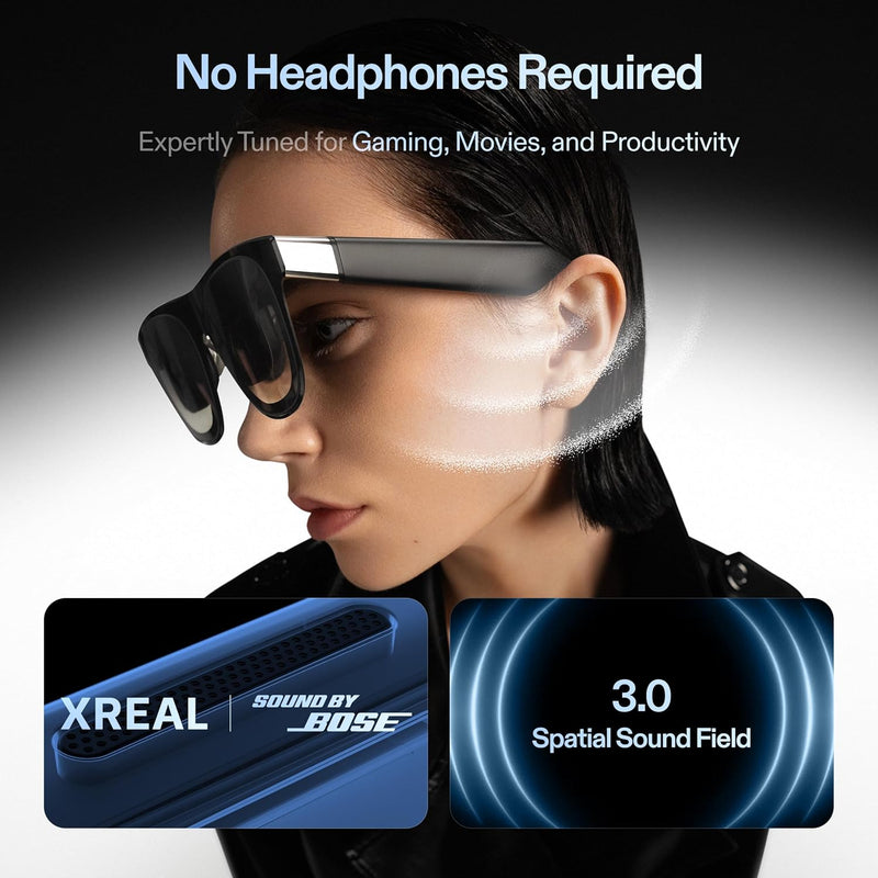 XREAL One Pro AR Glasses with X1 Chip, 3 DoF, 171" 57FOV 120Hz, BOSE Audio, Sony OLED, 3 Mode Dimming, Compatible with PS5, Nintendo Switch 2, iPhone 16/15, Steam Deck, PC, Android & iOS - M Size