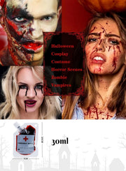 Fake Blood Bag 30ml Costume Fix Prop for Pranks & Parties