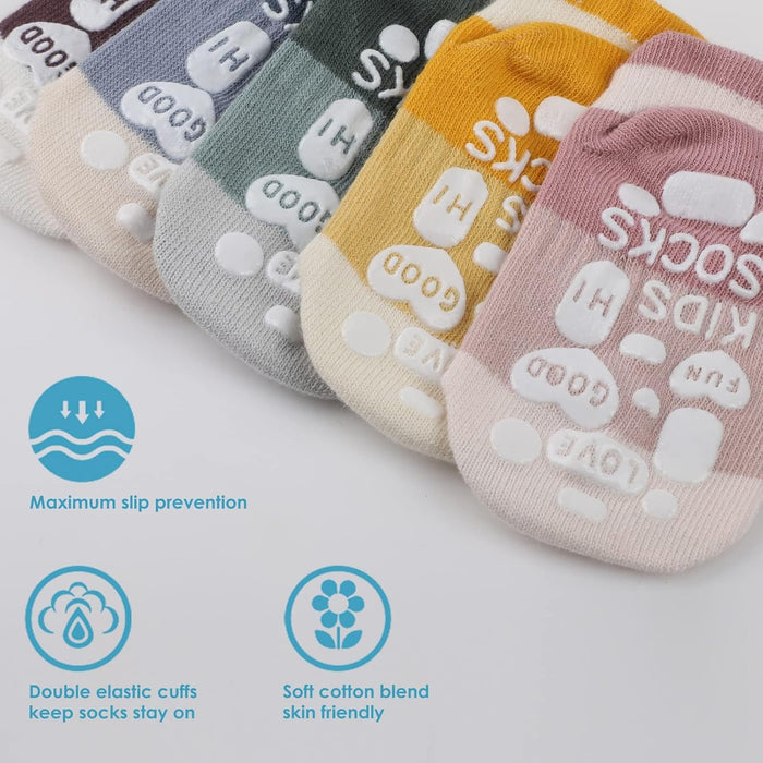 Grips Ankle Socks for Toddler, SYOSI Non Slip Socks for Kids, Low Cut Anti Skid Floor Socks for Baby Boys and Girls