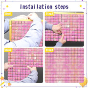 AM ANNA Sequin Wall Panels, 30PCS Shimmer Backdrop Stand, Rainbow Silver Square Decoration for Photo Backdrops, Party, Anniversary, Engagement