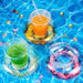 KASTWAVE Inflatable Drink Holder, Confetti Drink Pool Floats Inflatable Cup Coasters Cup Drink Holders for Summer Pool Party Supplies and Fun Bath Shower Toys (10 Pieces)