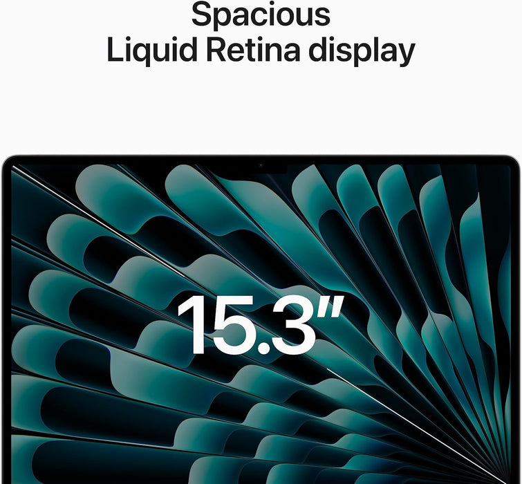 Apple 2023 MacBook Air laptop with M2 chip: 15.3-inch Liquid Retina display, 8GB GB RAM, 256GB;GB SSD storage, Touch ID. Works with iPhone/iPad; Silver; Arabic/English
