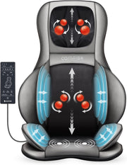 Shiatsu Neck Back Massager with Heat, 2D ro 3D Kneading Massage Chair Pad, Adjustable Compression Seat Massager for Full Body Relaxation, Father's Day Gifts,Dark Gray - Shiatsu Back and Neck Massager