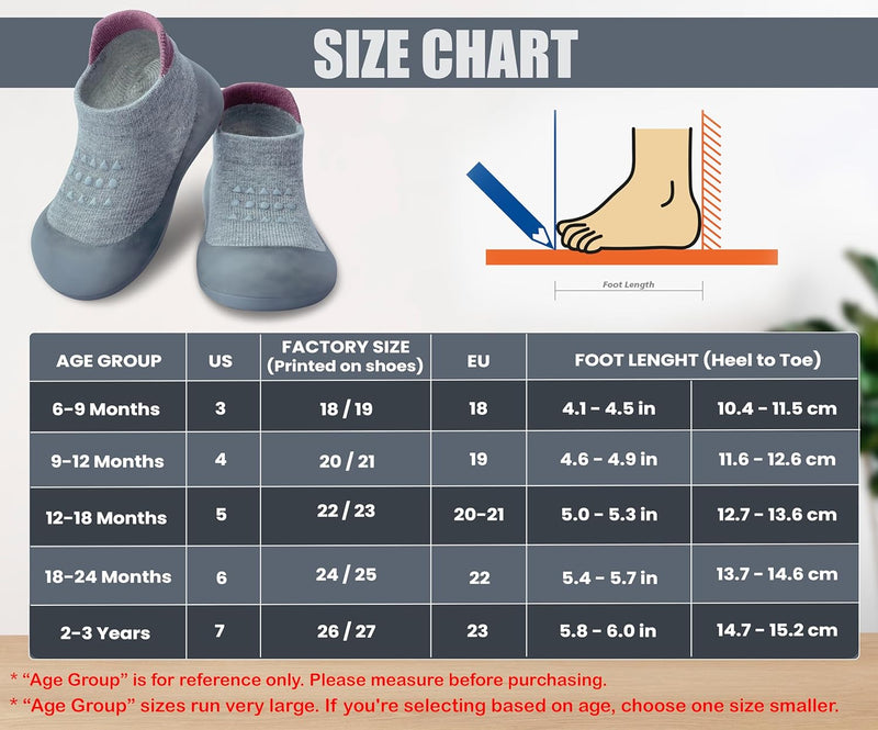 Dookeh Baby Sock Shoes Boys Girls First Walking Shoes Non-Slip Slippers Soft Sole Sneakers Toddler Infant Babygirl
