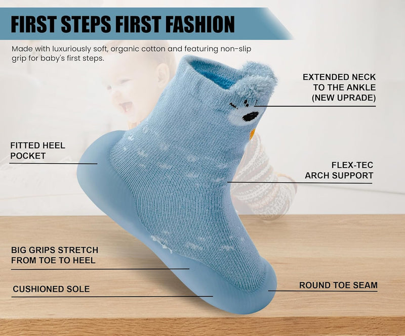 Dookeh Baby Sock Shoes Boys Girls First Walking Shoes Non-Slip Slippers Soft Sole Sneakers Toddler Infant Babygirl