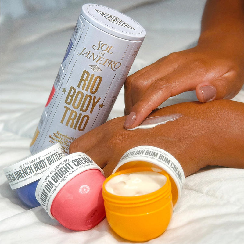 Rio Trio Mini Vanilla Body Cream Discovery Set - Brazilian Bum Bum Cream, Delicia Drench Body Butter, Bom Dia Bright 50 ml - Amazon Exclusive Trial Set (48 value)