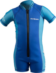 Kid Shorty Wetsuit - Unisex Wetsuit for Children, Made of 1.5/2 mm Thick Neoprene (front and back) and Lycra (sides, sleeves and collar) - 2 Years r.blue