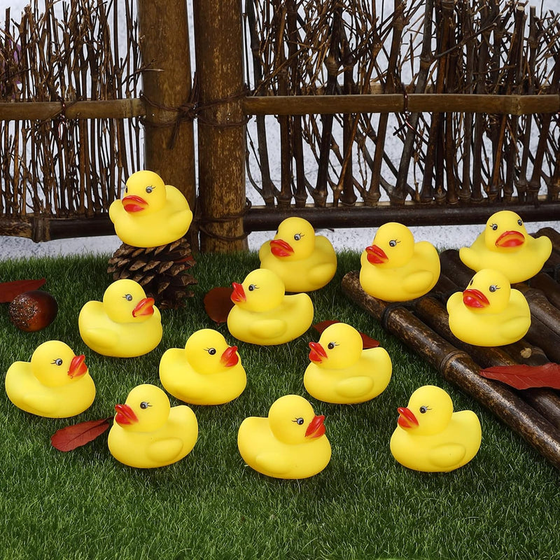 Guaren us 50-Pieces Float & Squeak Mini Rubber Duck Baby Bath Ducky Sound Shower Toys for Kids