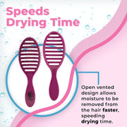 Wet Brush Speed Dry Hair Brush - Color Wash, Watermark - Vented Design and Ultra Soft HeatFlex Bristles Are Blow Dry Safe With Ergonomic Handle Manages Tangle and Uncontrollable Hair - Pain-Free