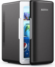 Mini Fridge 6 Litre / 8 Can Cooler and Warmer AC/DC Small Fridge for Bedrooms, Car, Drinks, Beauty, Skincare, Travel(Black) - Black