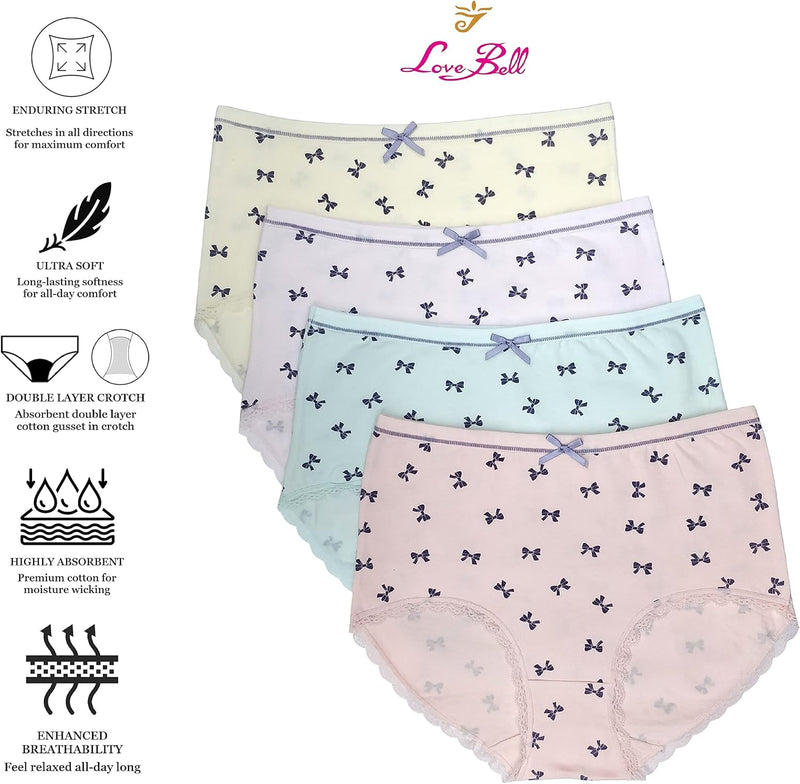 Premium Cotton Four-way stretch Panties - MULTIPACK - Regular and Plus Sizes - Classic Briefs for Women
