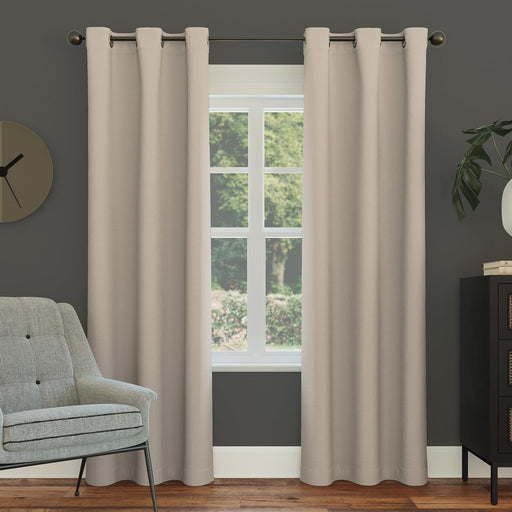 Sun Zero Easton Blackout Energy Efficient Grommet Curtain Panel, Pearl , 40" x 120" , 57796 - Stone 101.6W x 304.8L cm (1 Panels)