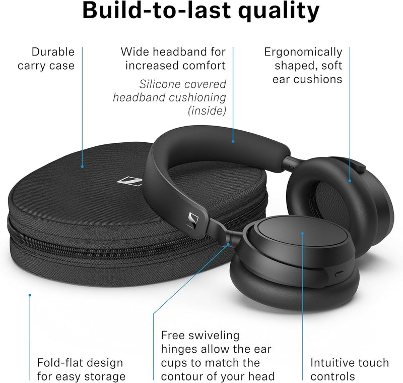 Sennheiser Consumer Audio ACCENTUM Plus Wireless Bluetooth Headphones - Quick-Charge Feature, 50-Hr Battery Playtime, Adaptive Hybrid ANC, Sound Personalization, Touch Controls Black