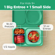 OmieBox UP bento Box for Kids Insulated Lunch Box Leak Proof Vacuum Insulated Thermal Food jar Cooler ice Pack 2 Compartments (Jade Green)