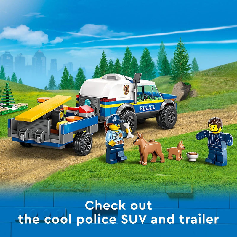 City Mobile Police Dog Training 60369, SUV Toy Car with Trailer, Obstacle Course and Puppy Figures, Animal Playset for Boys and Girls Ages 5 Plus - Multicolor