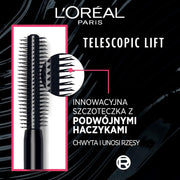 LOréal Paris , Telescopic Lift Washable Mascara, Lengthening and Volumizing Eye Makeup, Lash Lift with Up to 36HR Wear, Black - 8.4 ml Telescopic Lift