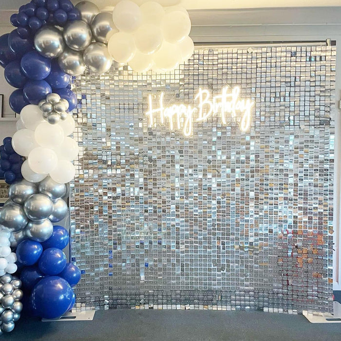 LuoluoHouse Shimmer Wall Panel Sequin Backdrop 36 Panel Birthday Wedding Background Decoration Walls Anniversary Engagement Decorations