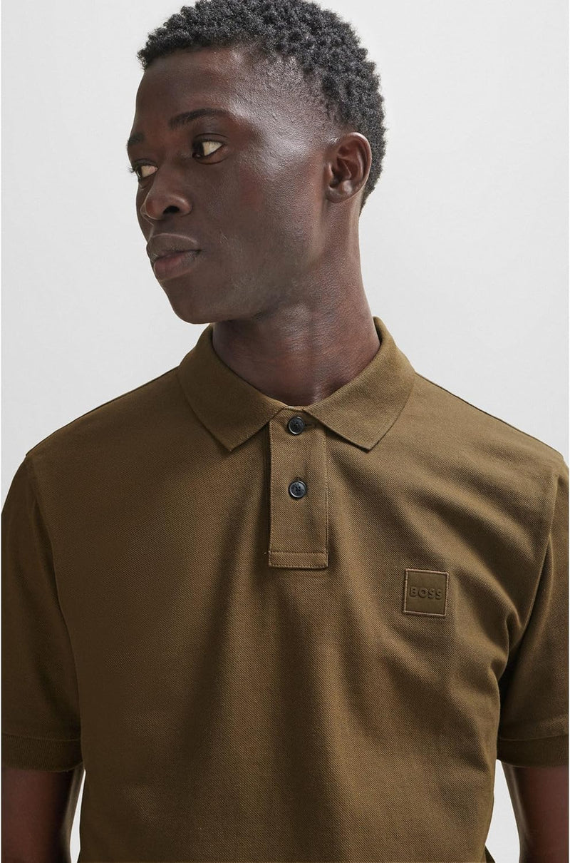 BOSS Men's Passenger Slim Fit Stretch Cotton Polo Shirt with Logo Patch