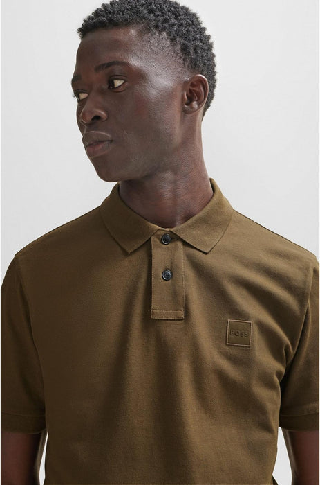BOSS Men's Passenger Slim Fit Stretch Cotton Polo Shirt with Logo Patch