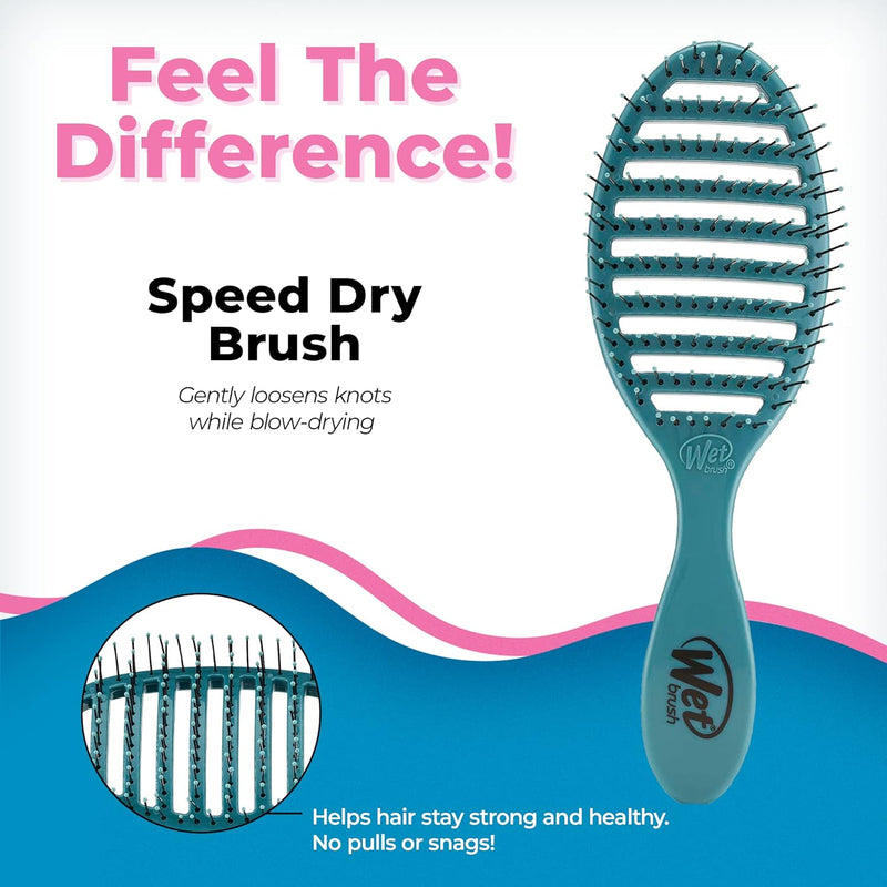 Wet Brush Speed Dry Hair Brush - Color Wash, Watermark - Vented Design and Ultra Soft HeatFlex Bristles Are Blow Dry Safe With Ergonomic Handle Manages Tangle and Uncontrollable Hair - Pain-Free