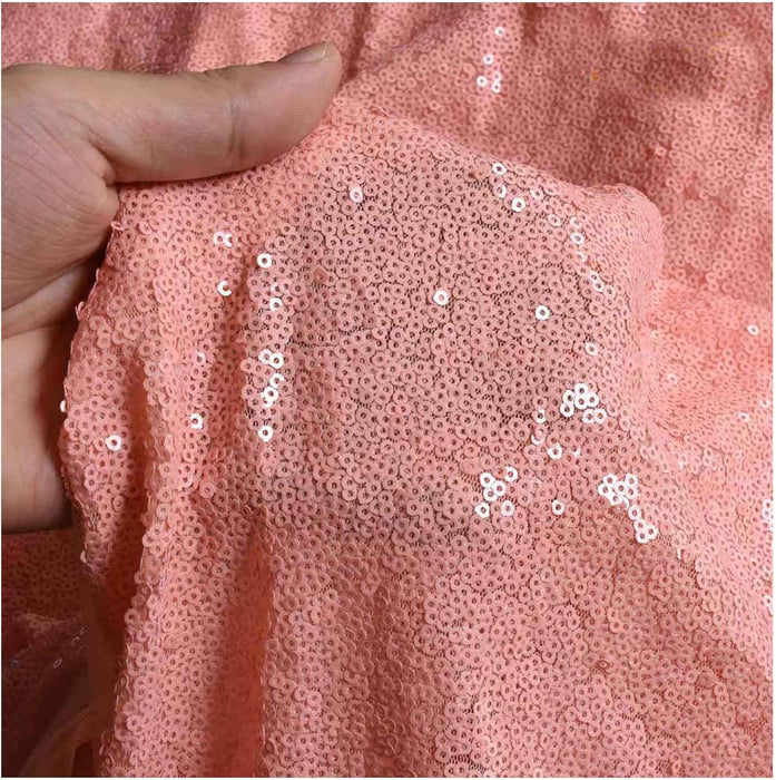 LQIAO 2 Panels Light Gold Sequin Backdrop Glitter Fabric for Wedding Birthday Parties Shimmer Wall-2x8ft