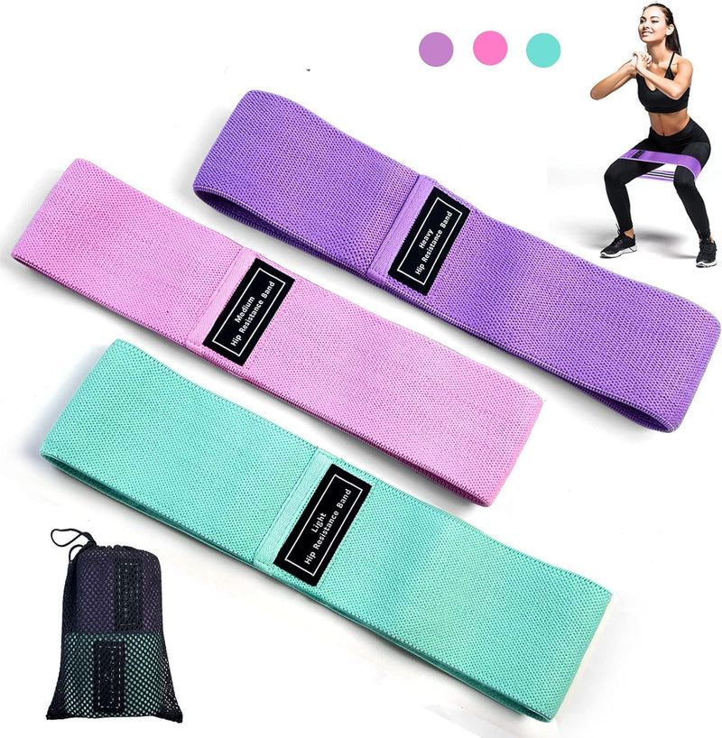 SKY-TOUCH Resistance Bands Fabric,Exercise Bands Non Slip Hip Elastic Bands For Hip, Legs, Butt, Glutes And Thighs Workout, Thick Wide Fitness Loop Circle Resistance Bands, Set Of 3 Pack, Multicolor - Set Of 3 Pack