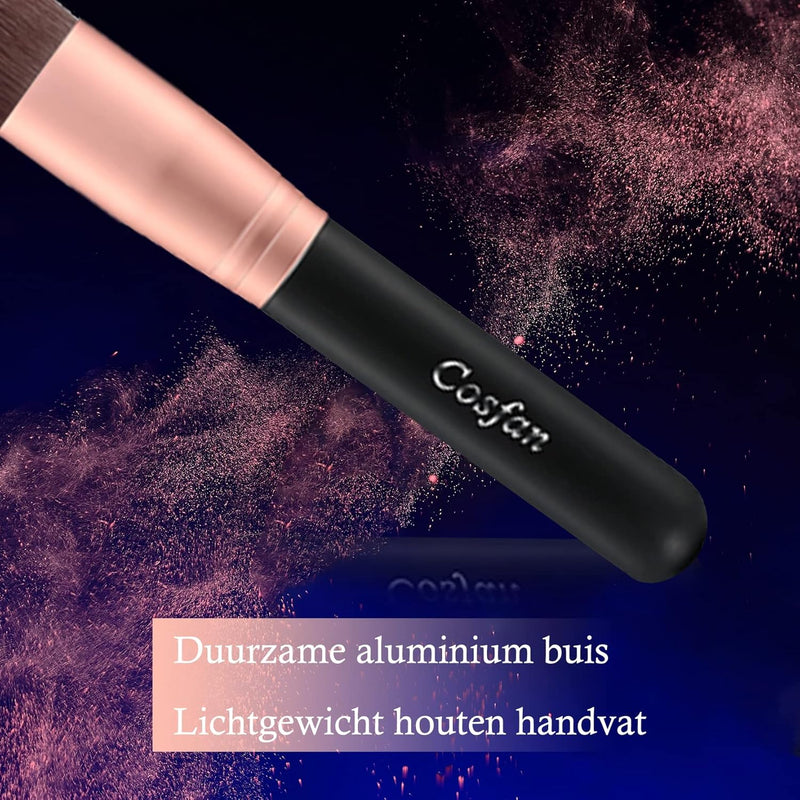 Tapered Kabuki Makeup Brush Concealer Brush for Liquid Foundation Powder Cream Contour Buffing Stippling Blending, Soft Synthetic Bristles Face Eye Shadows Black Brush, Large Mineral Powder Brush
