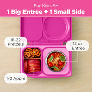 OmieBox UP bento Box for Kids Insulated Lunch Box Leak Proof Vacuum Insulated Thermal Food jar Cooler ice Pack 2 Compartments (Pop Pink)