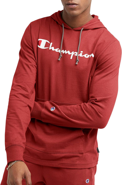Men's, Midweight, Soft and Comfortable T-Shirt Hoodie - Autumn Clay Script