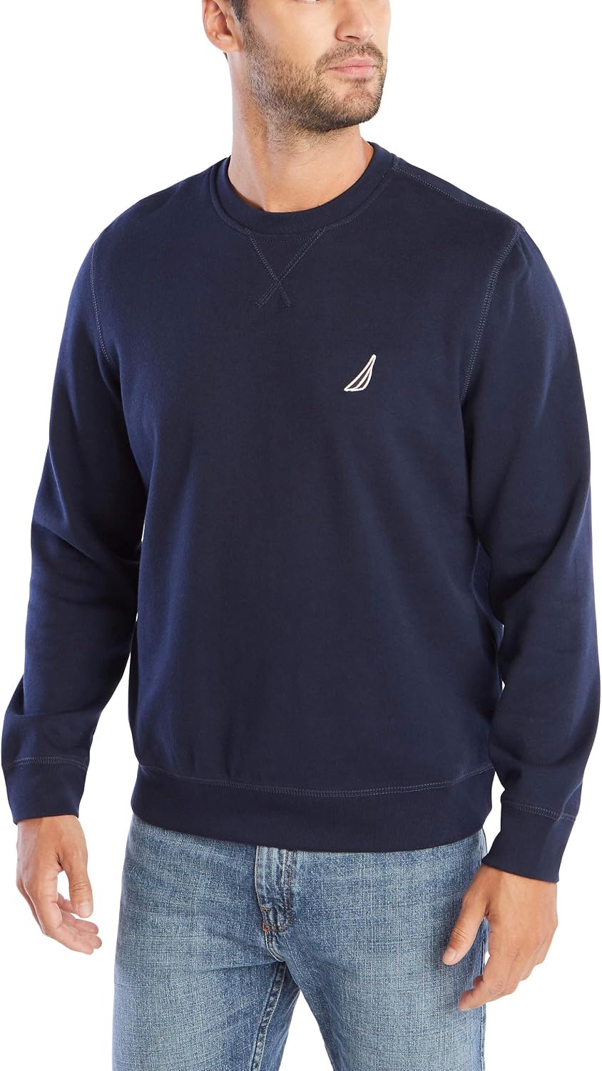 Nautica mens Basic Crew Neck Fleece Sweatshirt Basic Crew Neck Fleece Sweatshirt