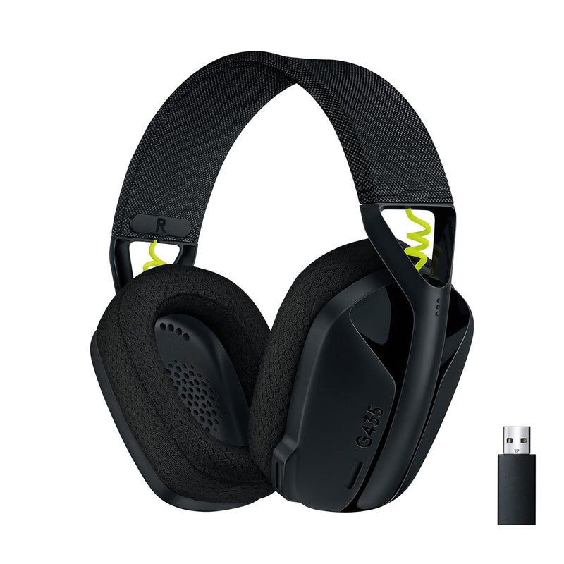 Logitech G435 Lightspeed & Bluetooth Wireless Gaming Headset - Ultra Lightweight 165G Over-Ear Headphones, Built-In Mics, 18H Battery, Compatible With Dolby Atmos, Pc, Ps4, Ps5, Mobile - Black