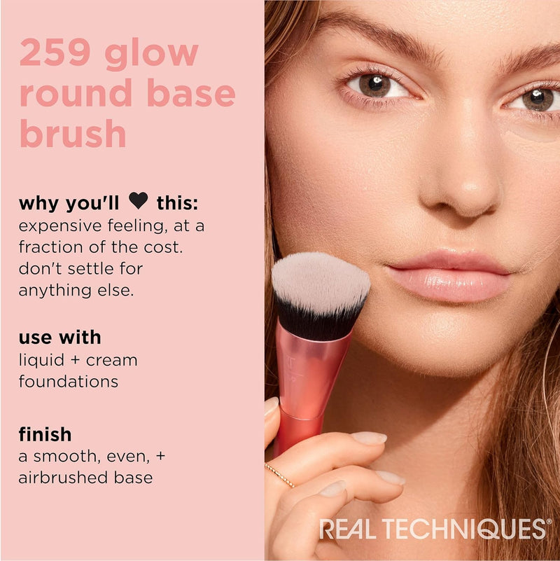 Real Techniques Bubble Blending Makeup Brush, Multipurpose Face Brush for Liquid, Cream, & Powder Products, Unique Bubble Brush Head, Synthetic Bristles, Vegan & Cruelty Free, 1 Count