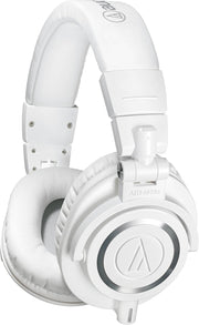 Audio-Technica Ath-M50X Studio Monitor Professional Headphones - Black - White Wired