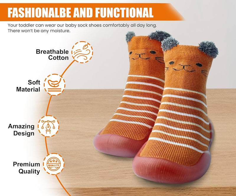Dookeh Baby Sock Shoes Boys Girls First Walking Shoes Non-Slip Slippers Soft Sole Sneakers Toddler Infant Babygirl