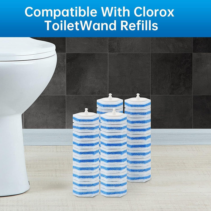 BIGTHREE Toilet Wand Refills, 30 Refills Disposable Toilet Wand Heads Brush Compatible for Clorox Toilet Wand Refills, Toilet Cleaning Sponges Heads Toilet Wand Refills, Replacement Cleaning Brush