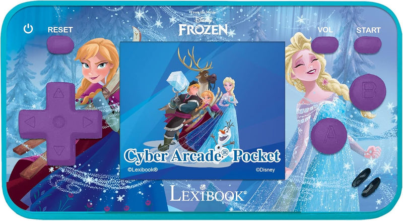 Lexibook Frozen Arcade Pocket Portable Gaming Console, 150 Games, LCD, Battery Operated, Purple / Blue, JL1895FZ - Frozen