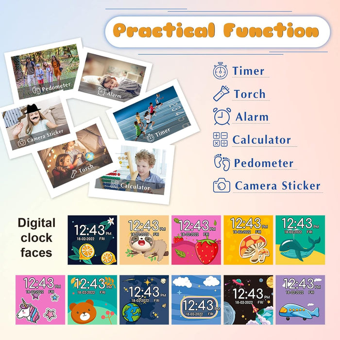 Kids Smart Watch Girls Boys - Smart Watch for Kids Game Watch Gifts for 4-12 Years Old with 15 Games Camera Alarm Video Music Player Pedometer Flashlight Birthday Gift Toys for Boys Girls (Blue)