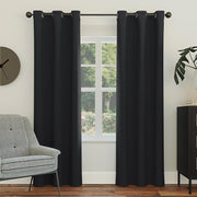 Sun Zero Easton Blackout Energy Efficient Grommet Curtain Panel, Pearl , 40" x 120" , 57796 - Black 101.6W x 213.4L cm (1 Panels)