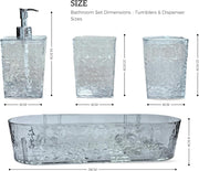 FEELINGS Bathroom Accessories Set, 4-Piece with Tray, Hammered Texture, 28cm Organiser (RC-KQ0867)
