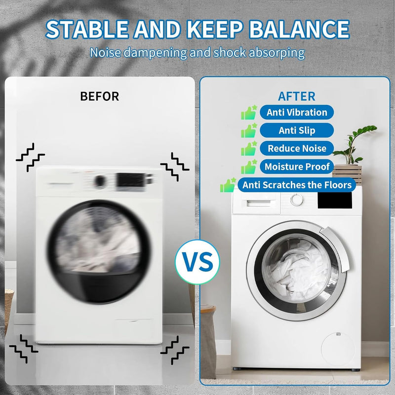 Anti Vibration Pads for Washing Machine with Strong Adsorption Suction Cup 4PCS Vibration Feet for Washing Machine & Dryer Washing Machine Feet Pad Washing Machine Rubber Feet Pad [energy Class A]