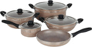 Delcasa 10-Piece Non-Stick Cookware Set with Granite Coating DC1889BGE Includes Casseroles, Sauce Pan - 10