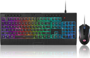 Redragon S151 Gaming Keyboard & Mouse Combo, 104 Keys K525 Wired RGB Membrane Keyboard and 10000 DPI Wired M616 Gaming Mouse Bundle - ASSORTED COLOR