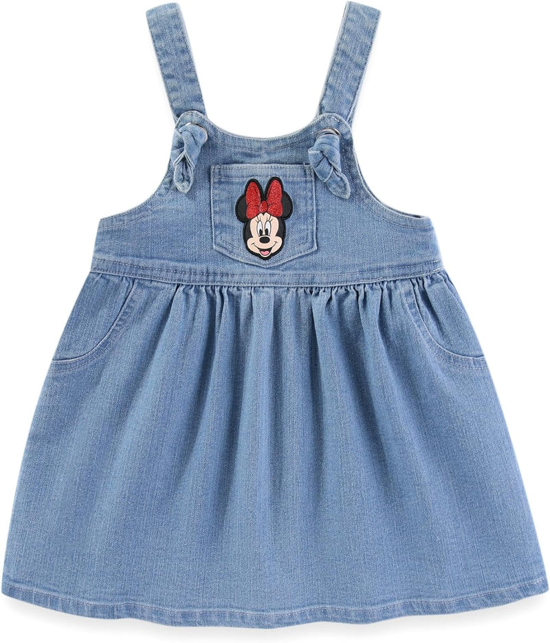 Disney Minnie Mouse Baby Girls Denim Jumper Dress and Jersey Top for Infants