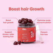 Rite Hair Vitamin Gummies, For Healthy Hair, Biotin, Faster Hair Growth, Sugar Free, Vegan, Cherry Flavour (60 Count)
