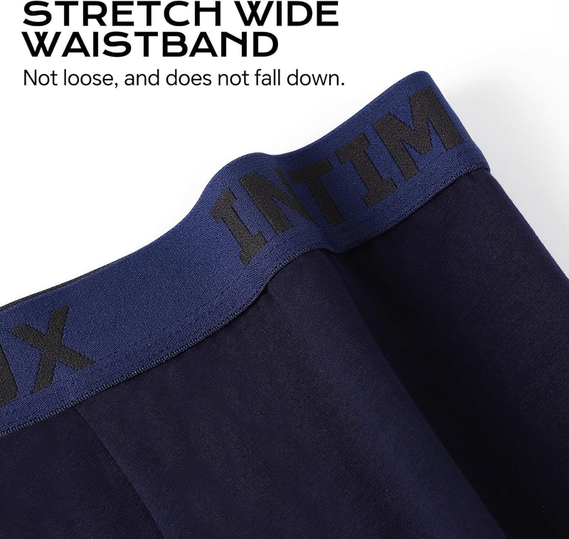 INTIMALUX Mens Boxer Briefs 5 Pack Soft Cotton Moisture-Wicking Men Underwear Stretch Boxer Shorts