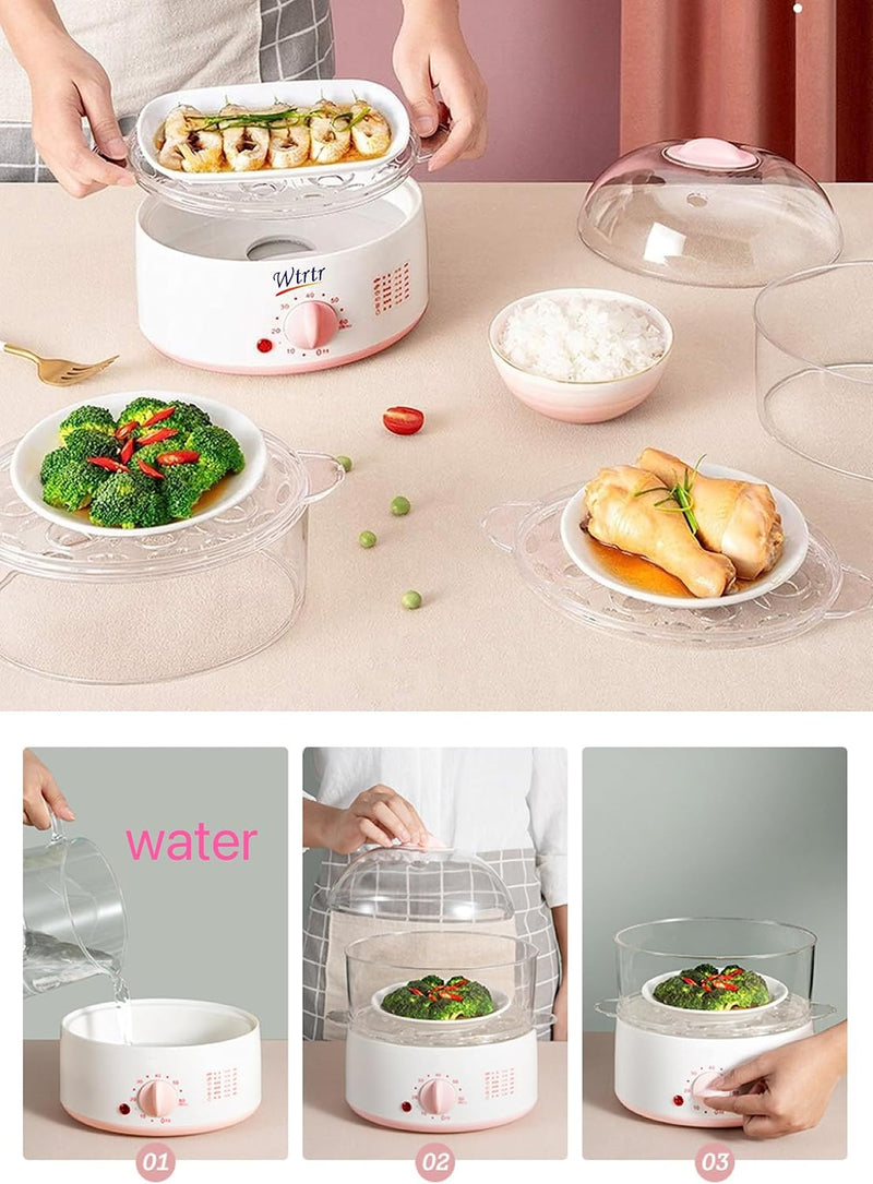 Wtrtr Timed Large Capacity Egg Boiler， 8 or 24 Egg Cooker，Egg Steamer Maker，Multi Function Breakfast Machine ，