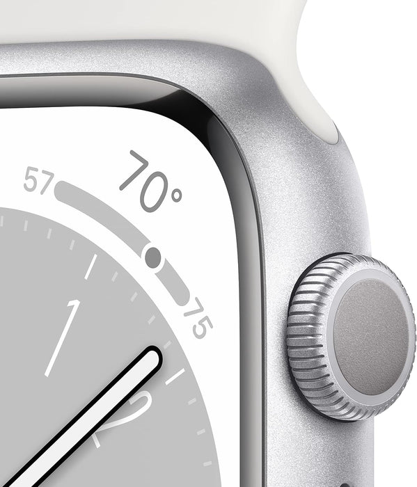Apple New Apple Watch Series 8 (GPS 41mm) Smart watch - Midnight Aluminium Case with Midnight Sport Band - Regular. Fitness Tracker, Blood Oxygen & ECG Apps, Water Resistant (Renewed)