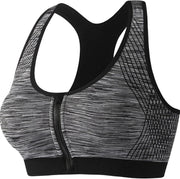Dress Cici Zip Front Sports Bra With Racerback And Colorful Fabric