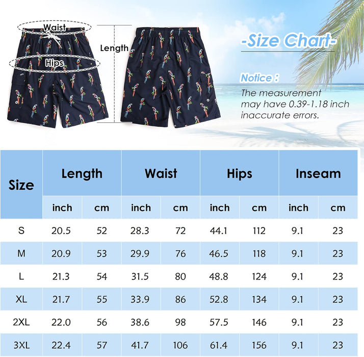 Maeau Men Swim Beach Shorts Quick Dry Swimming Trunks Drawstring Surfing Board Shorts